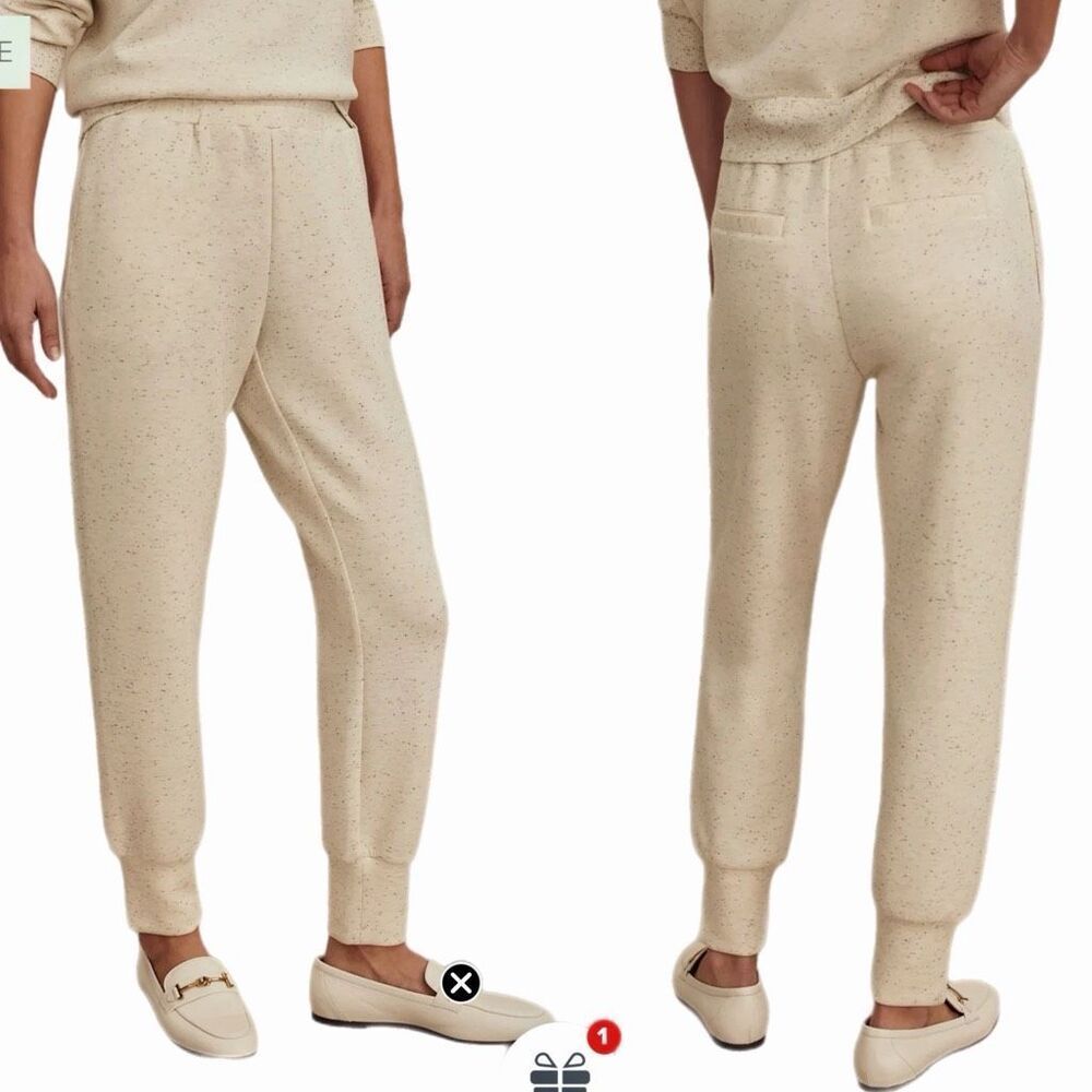 Varley - The Slim Cuff Pant - Ivory Marl Fleck